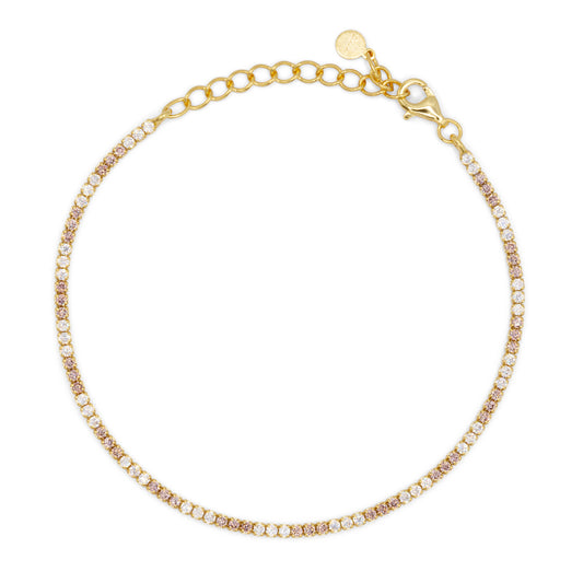 Bracciale Dilvdò Tennis 1.5mm Gold Brown & White