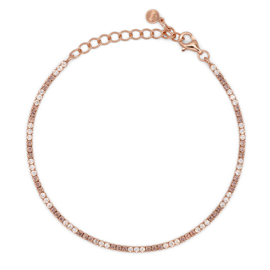 Bracciale Dilvdò Tennis 1.5mm Rosè Brown & White