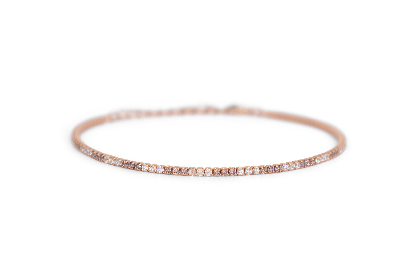 Bracciale Dilvdò Tennis 1.5mm Rosè Brown & White