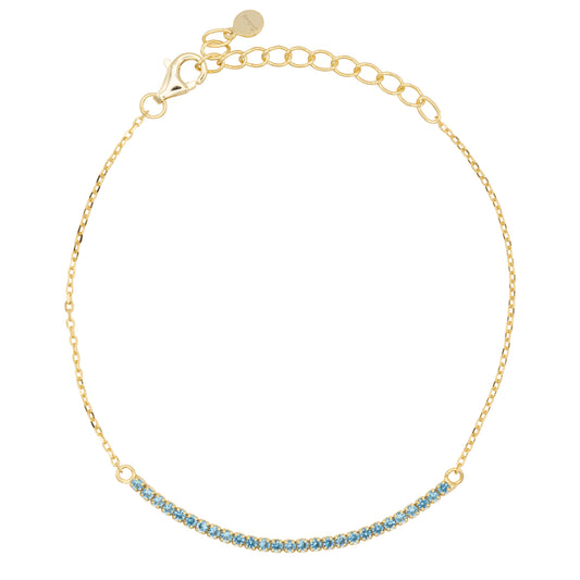 Bracciale Half Light Dilvdò Tennis 1.5mm Gold Turquoise
