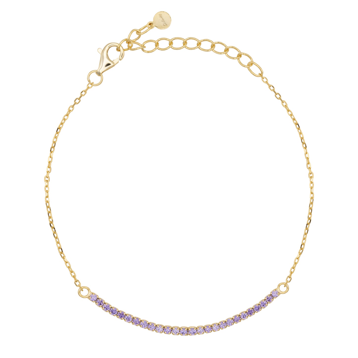 Bracciale Half Light Dilvdò Tennis 1.5mm Gold Lavender