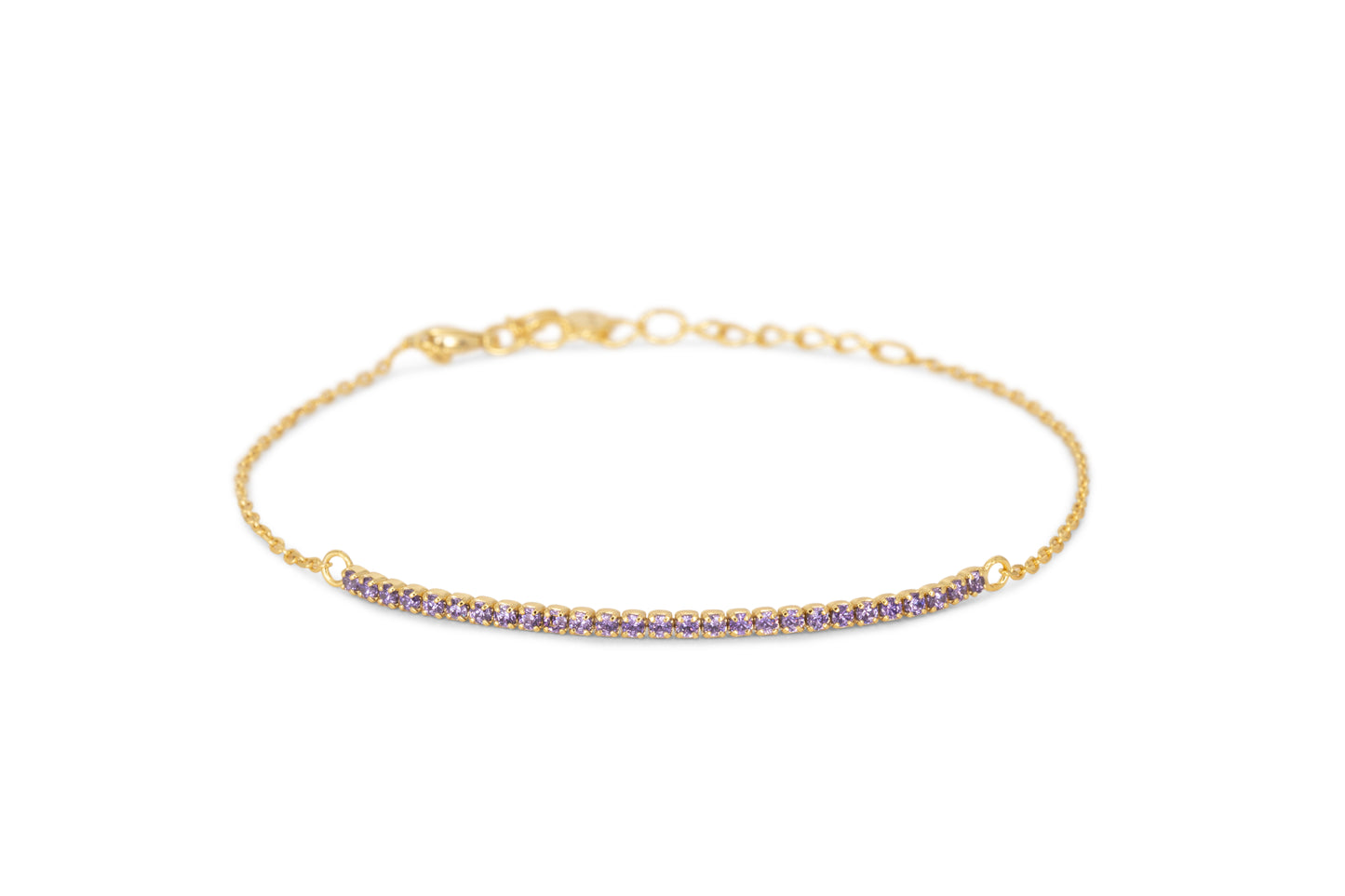 Bracciale Half Light Dilvdò Tennis 1.5mm Gold Lavender