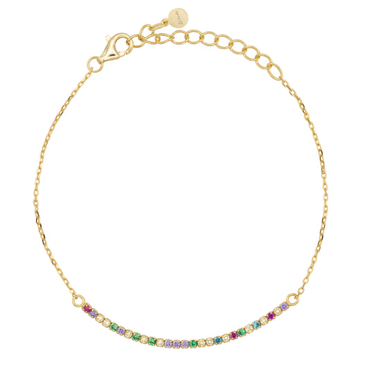 Bracciale Half Light Dilvdò Tennis 1.5mm Gold Multicolor