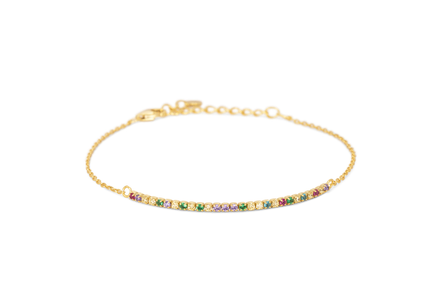 Bracciale Half Light Dilvdò Tennis 1.5mm Gold Multicolor