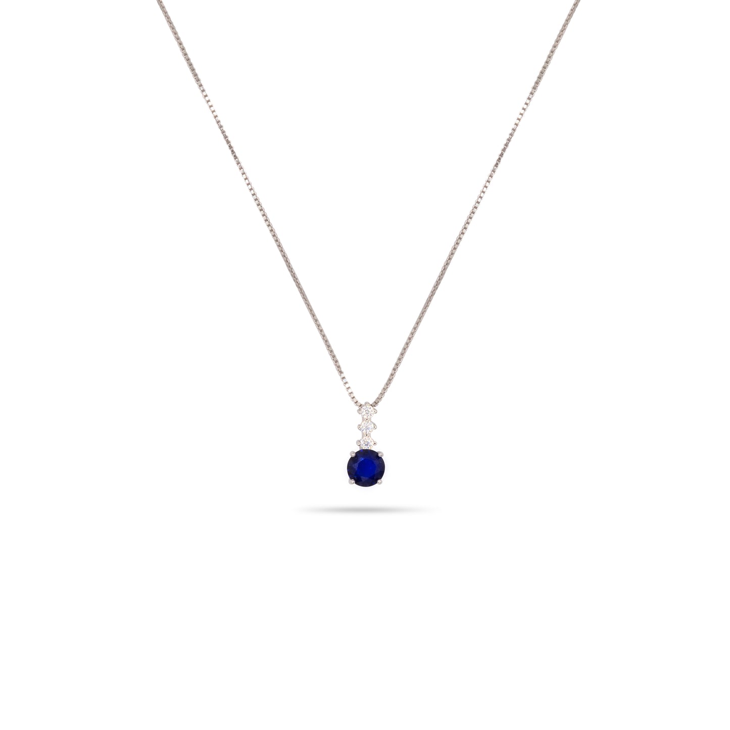 Pendant Necklace Dilvdò Point Light Silver Blue