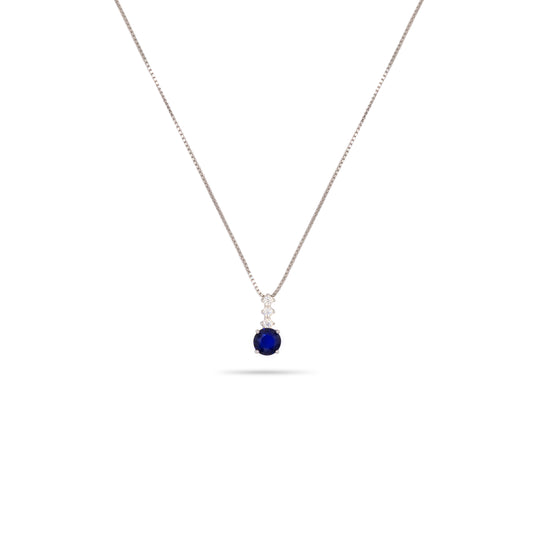 Pendant Necklace Dilvdò Point Light Silver Blue