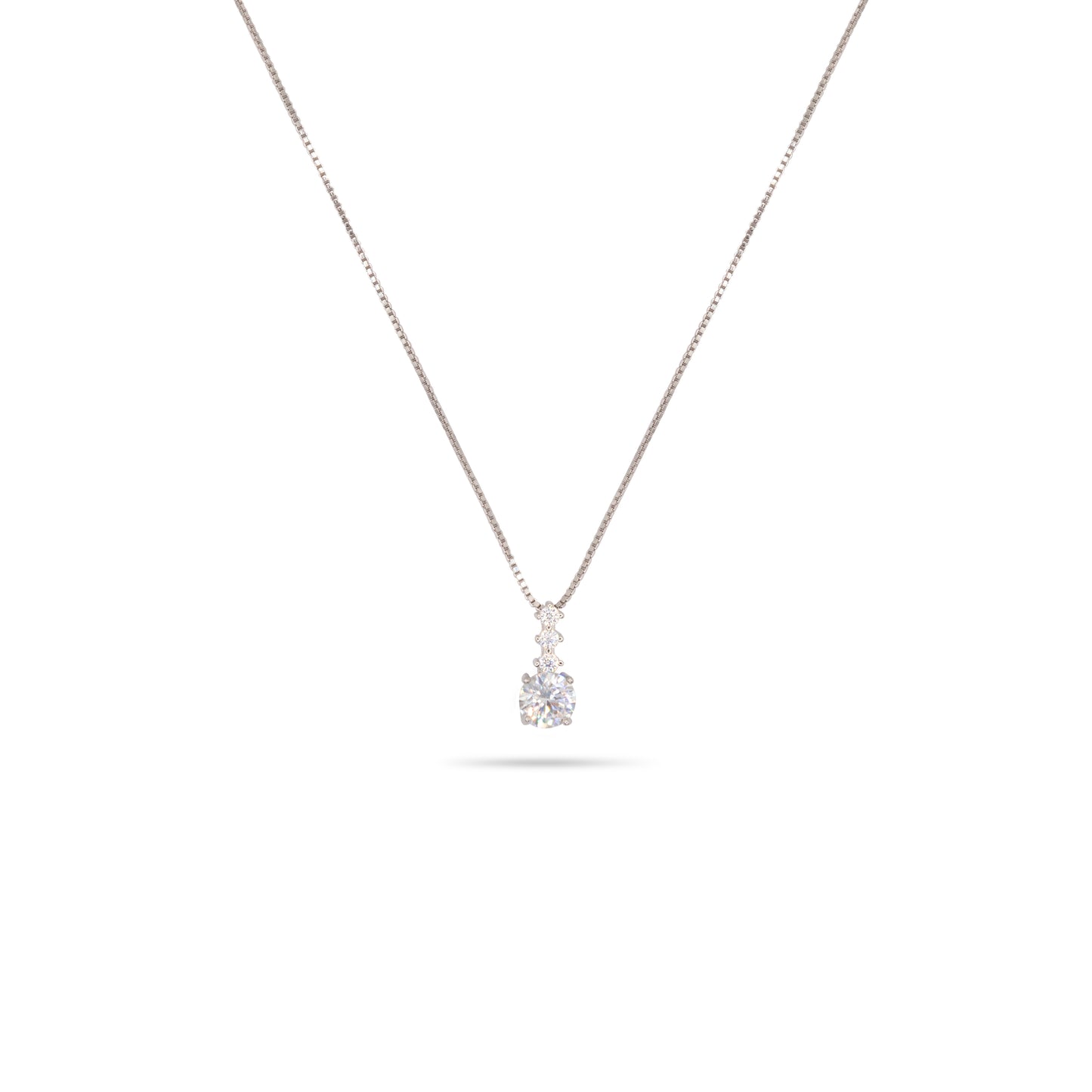 Pendant Necklace Dilvdò Point Light Silver White