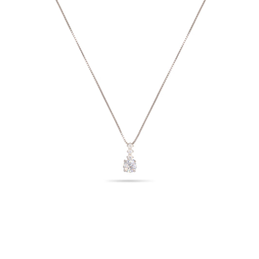 Pendant Necklace Dilvdò Point Light Silver White