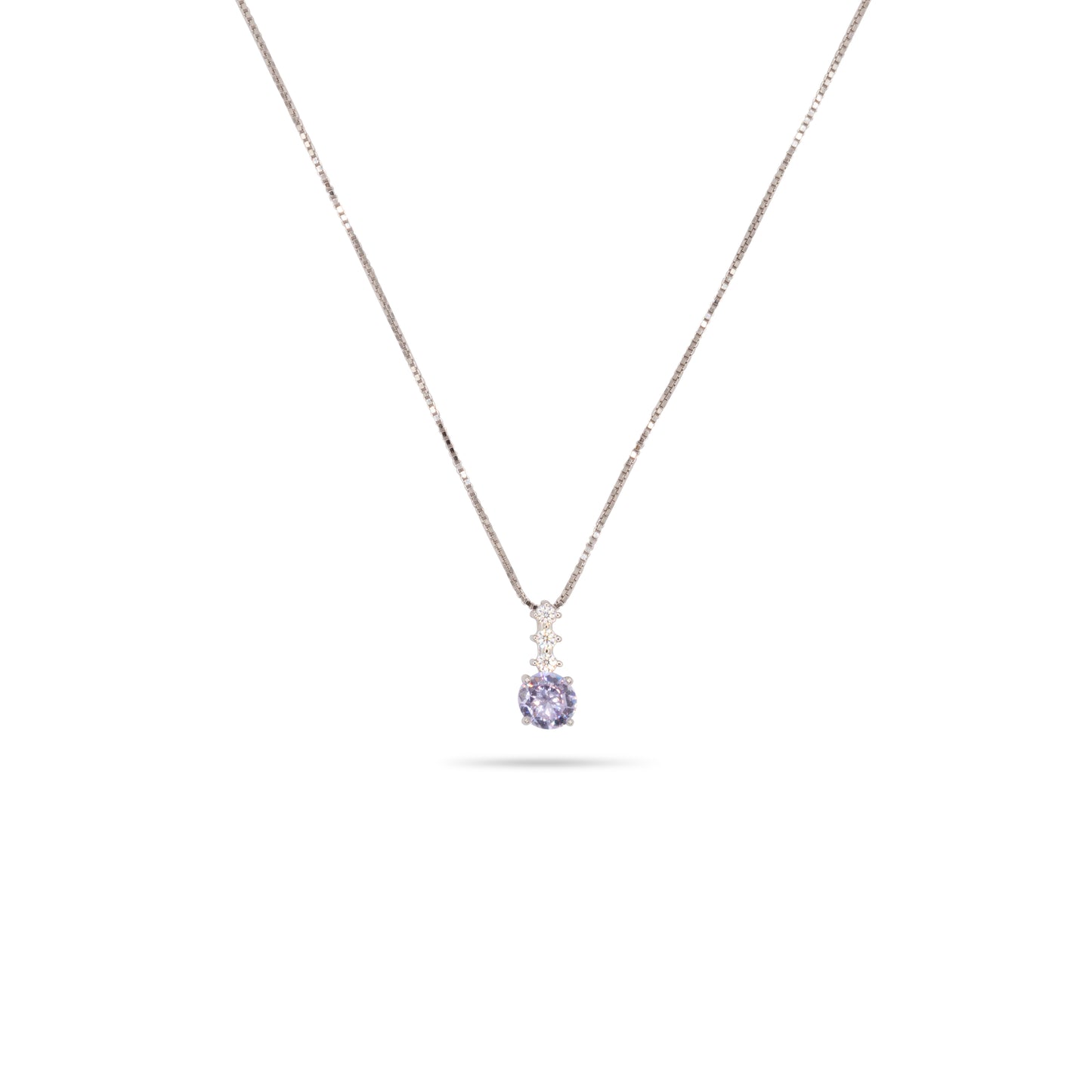 Pendant Necklace Dilvdò Point Light Silver Lavender