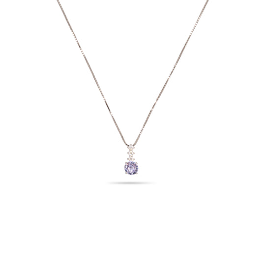 Pendant Necklace Dilvdò Point Light Silver Lavender