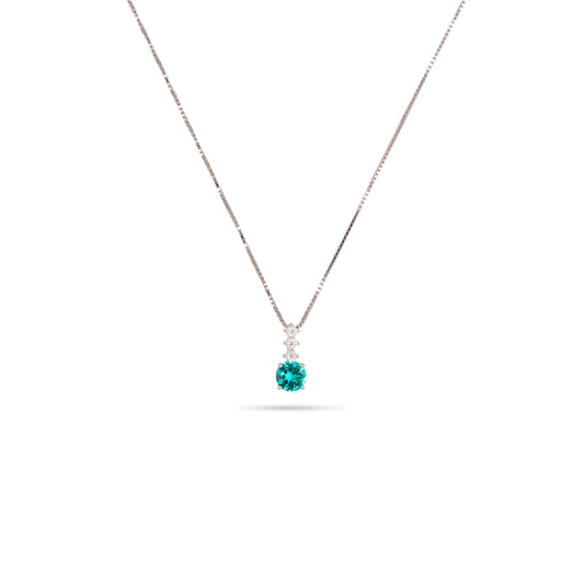 Pendant Necklace Dilvdò Point Light Silver Paraiba