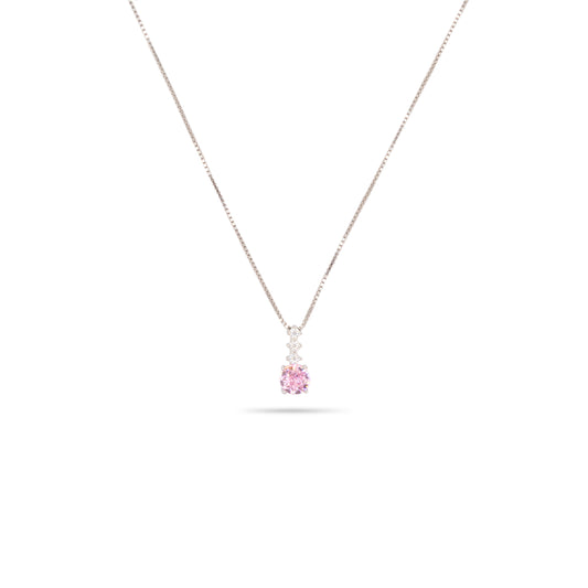 Pendant Necklace Dilvdò Point Light Silver Pink