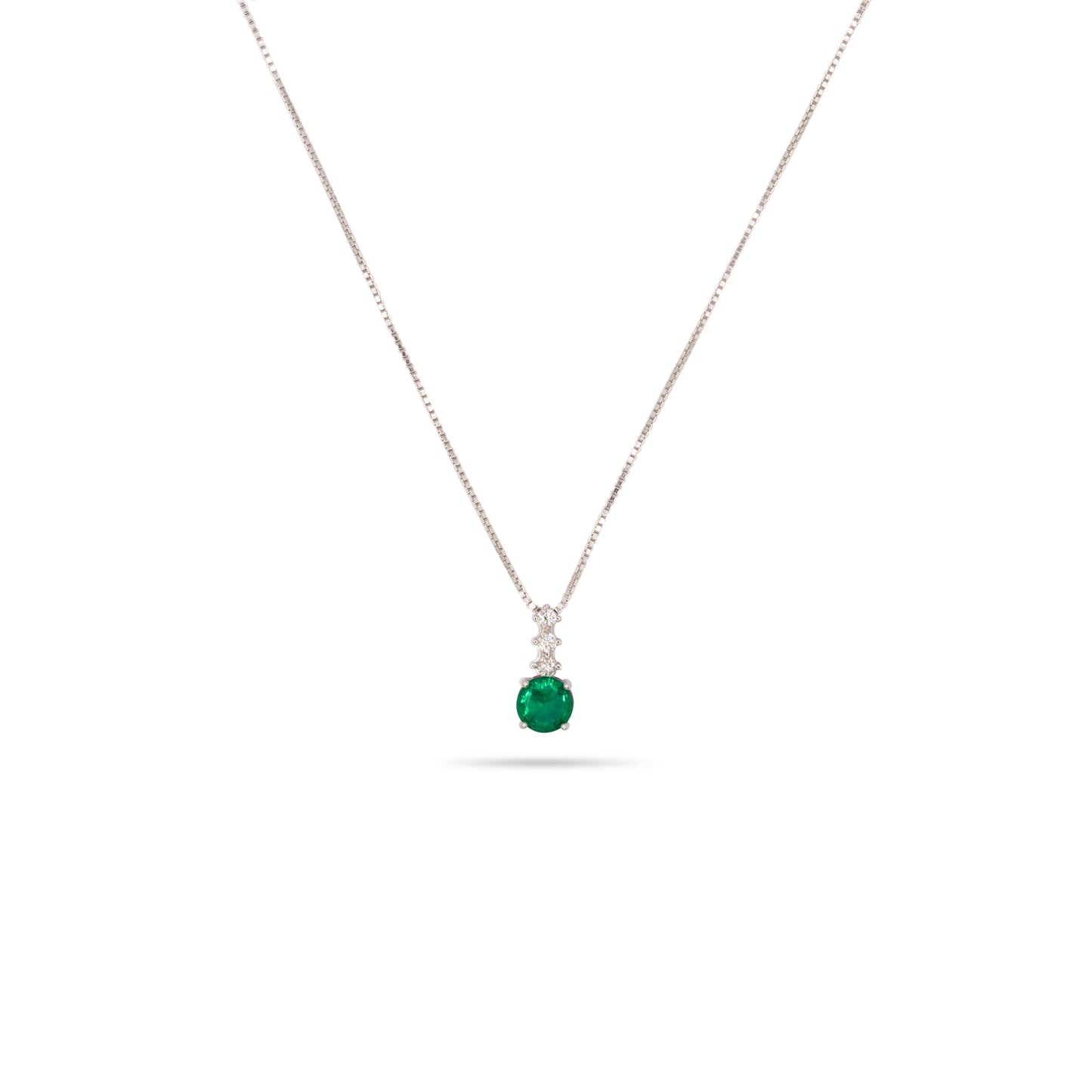 Pendant Necklace Dilvdò Point Light Silver Green