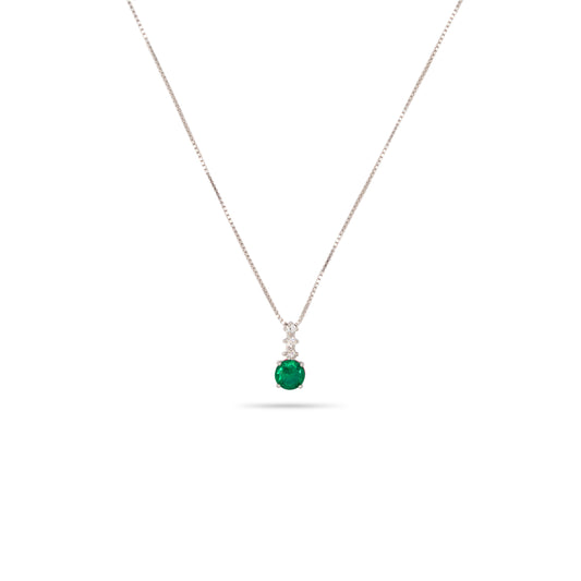 Pendant Necklace Dilvdò Point Light Silver Green