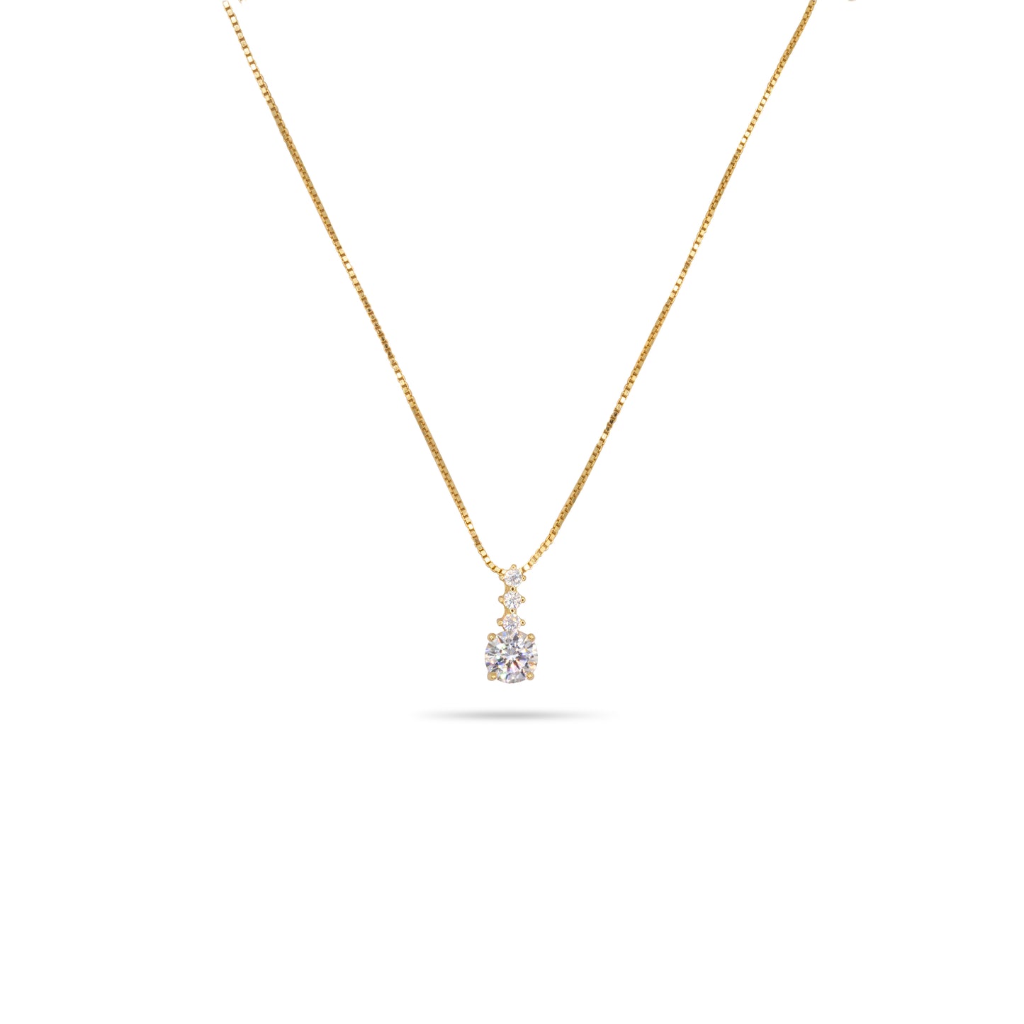 Pendant Necklace Dilvdò Point Light Gold White