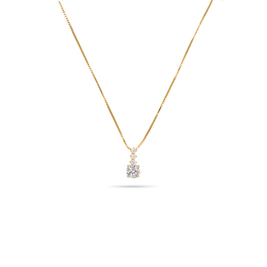 Pendant Necklace Dilvdò Point Light Gold White