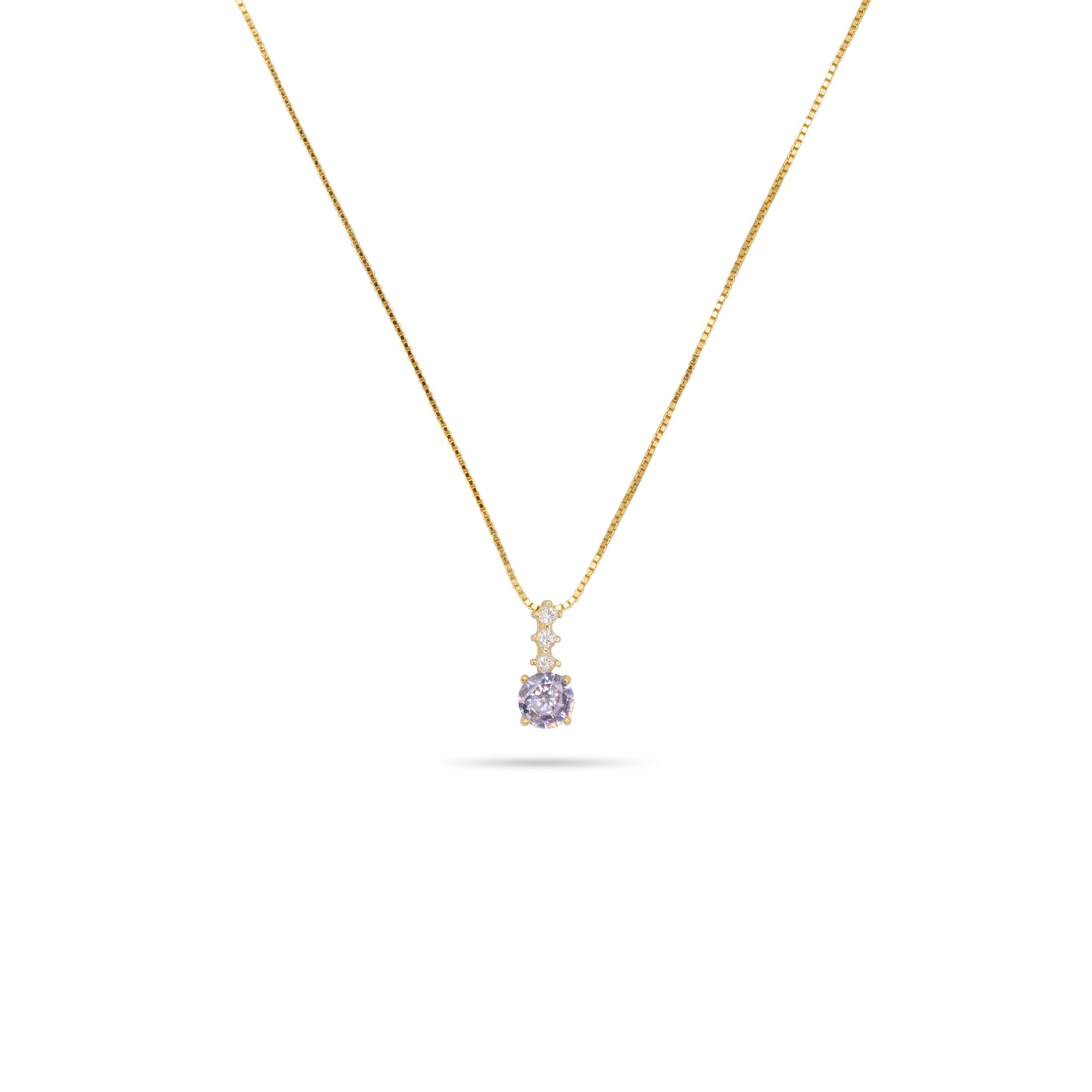 Pendant Necklace Dilvdò Point Light Gold Lavender