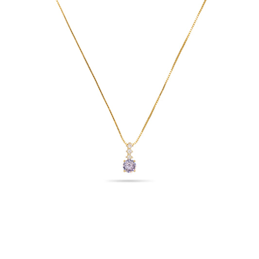Pendant Necklace Dilvdò Point Light Gold Lavender