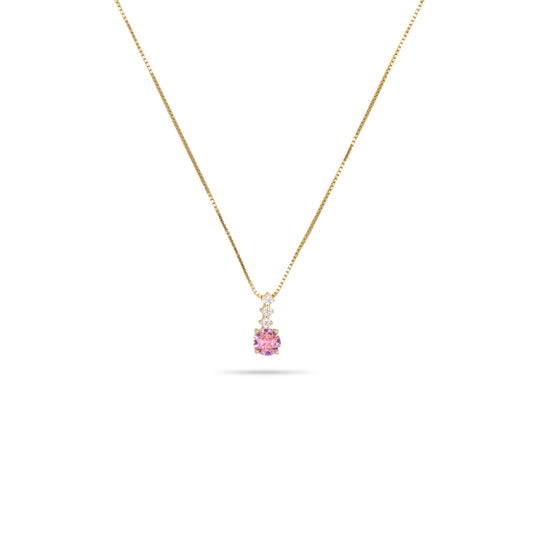 Pendant Necklace Dilvdò Point Light Gold Pink