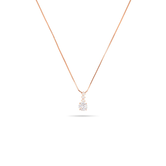 Pendant Necklace Dilvdò Point Light Rosè White