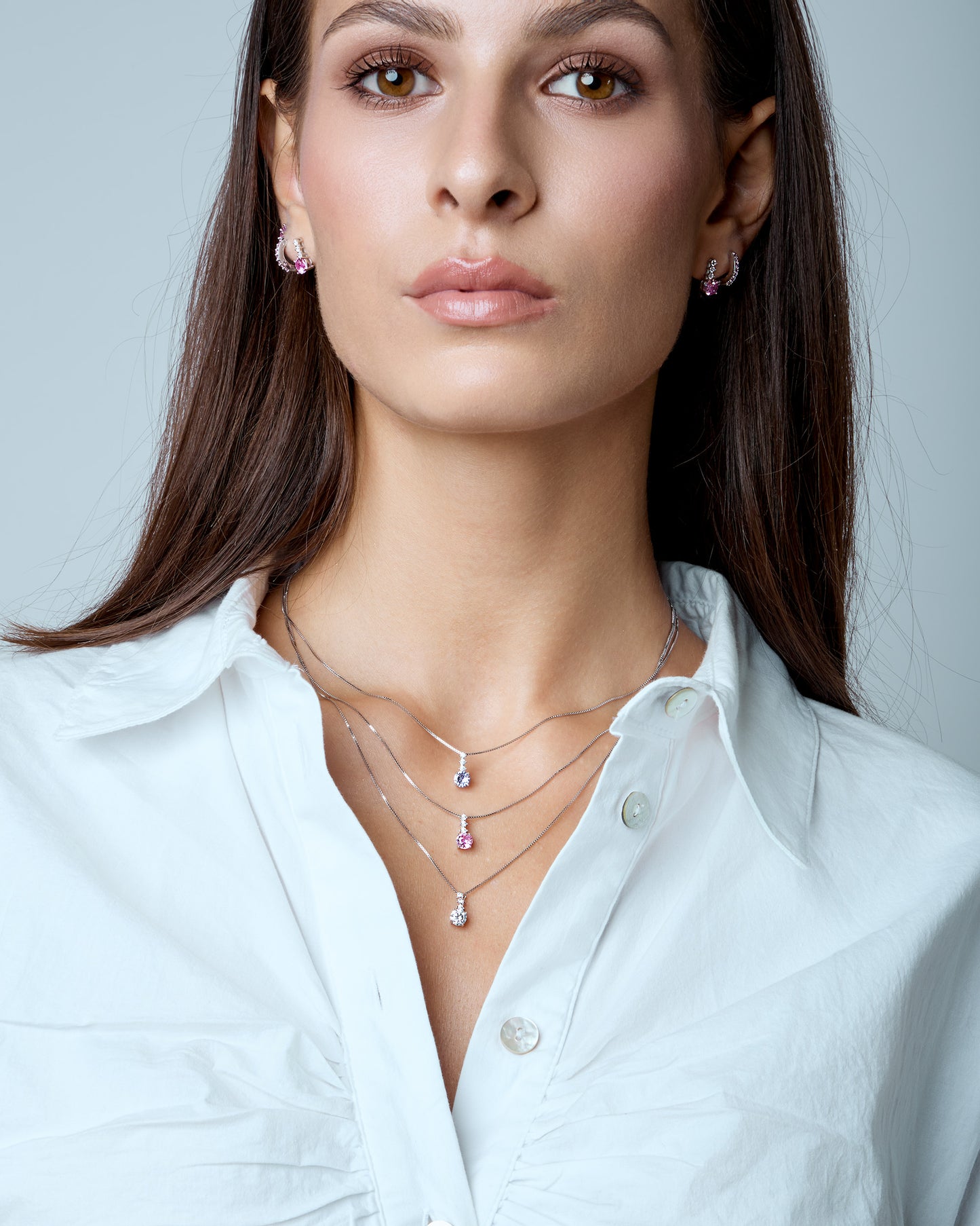 Pendant Necklace Dilvdò Point Light Silver Paraiba
