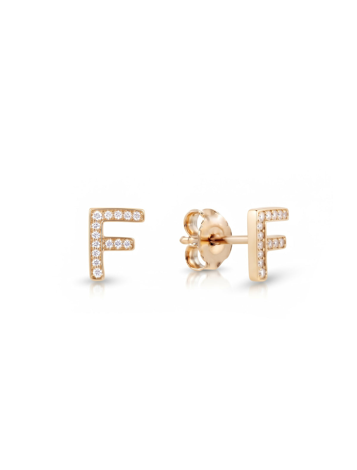 Initial Letters Earrings Dilvdò Gold White