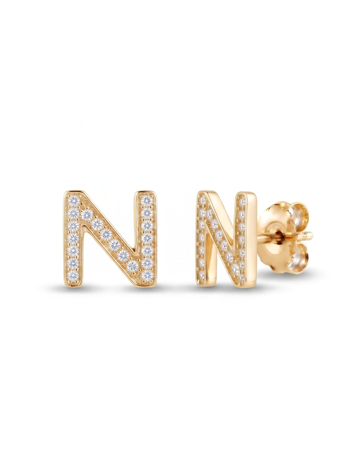 Initial Letters Earrings Dilvdò Gold White