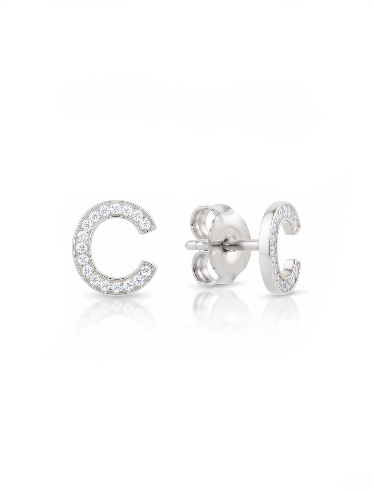Initial Letters Earrings Dilvdò Silver White