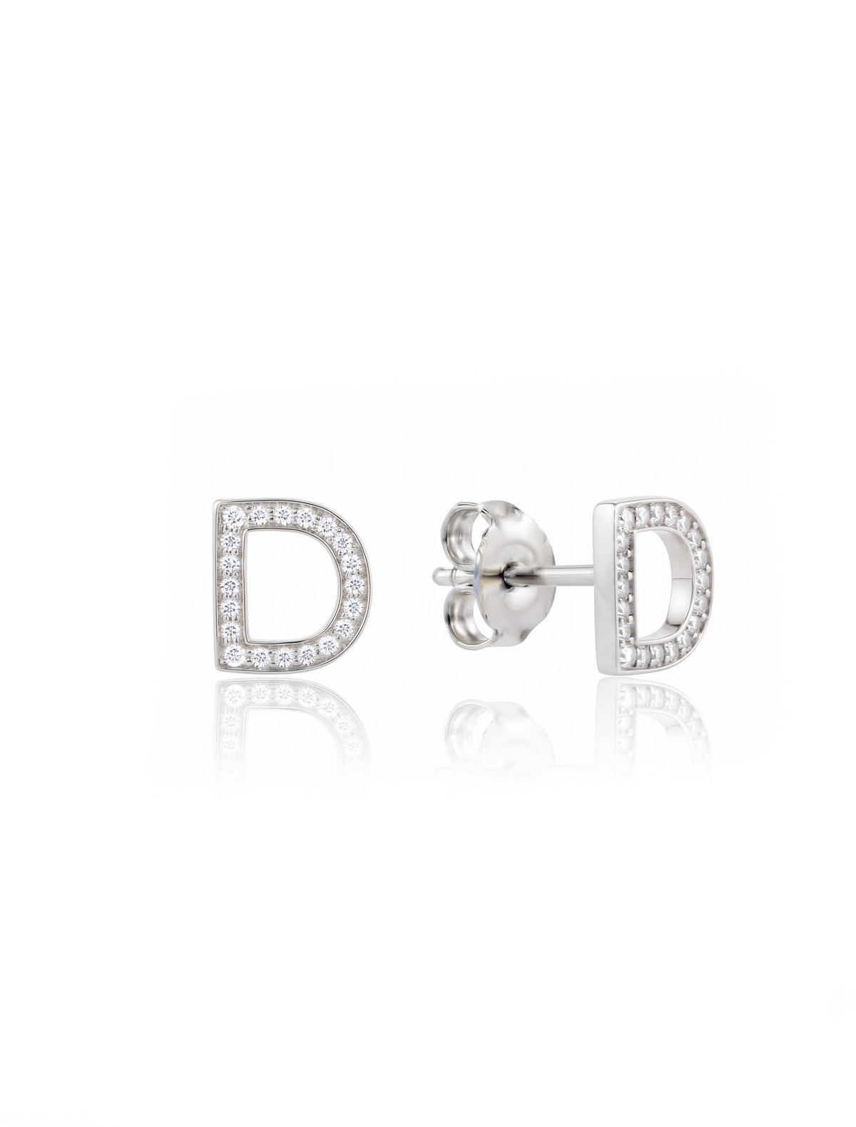 Initial Letters Earrings Dilvdò Silver White