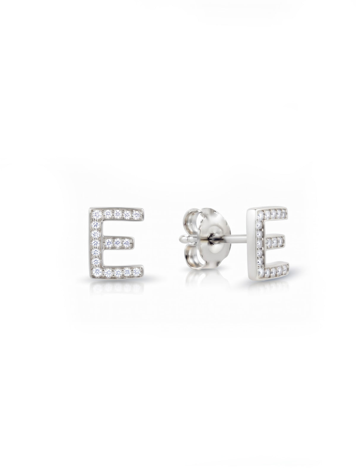 Initial Letters Earrings Dilvdò Silver White