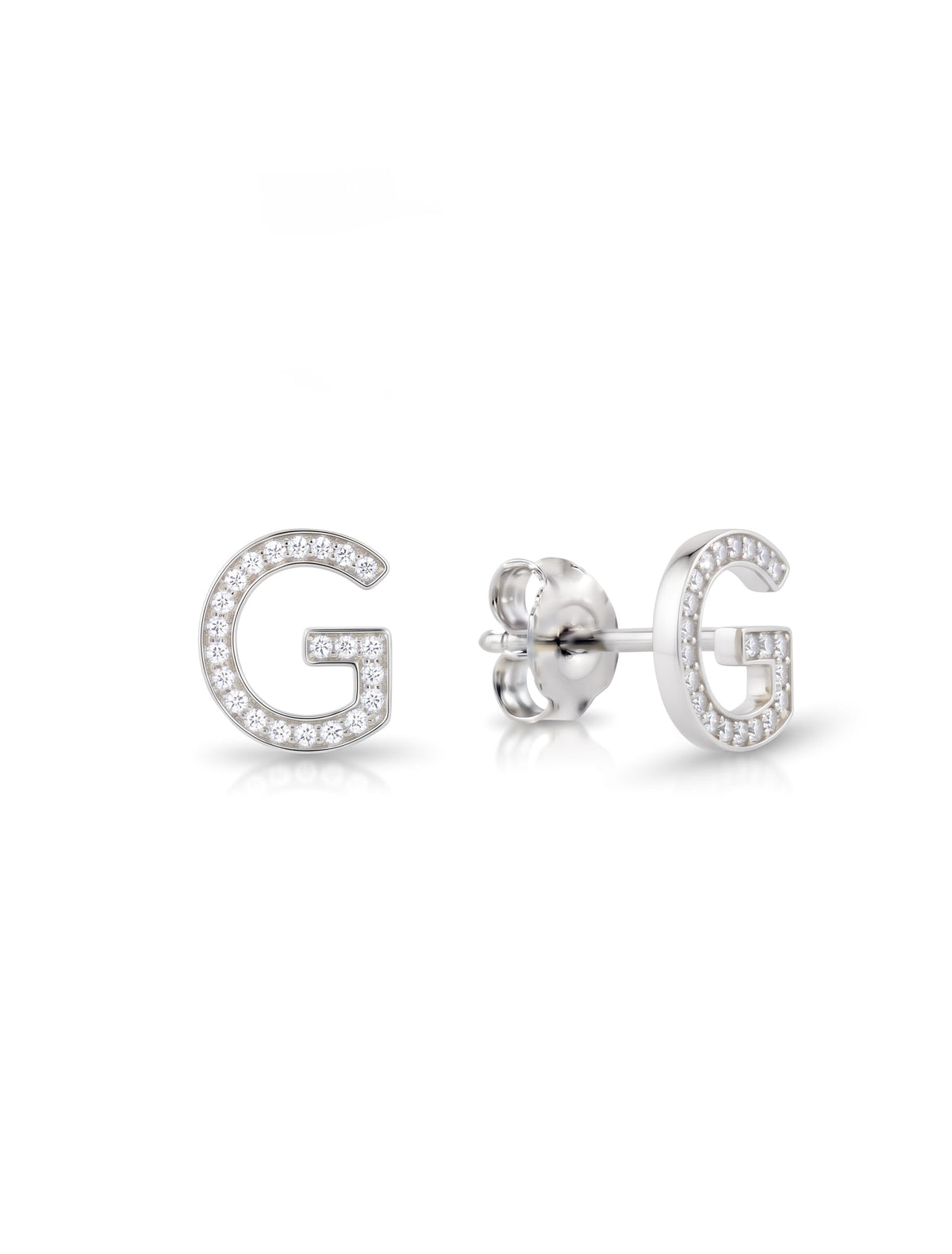 Initial Letters Earrings Dilvdò Silver White