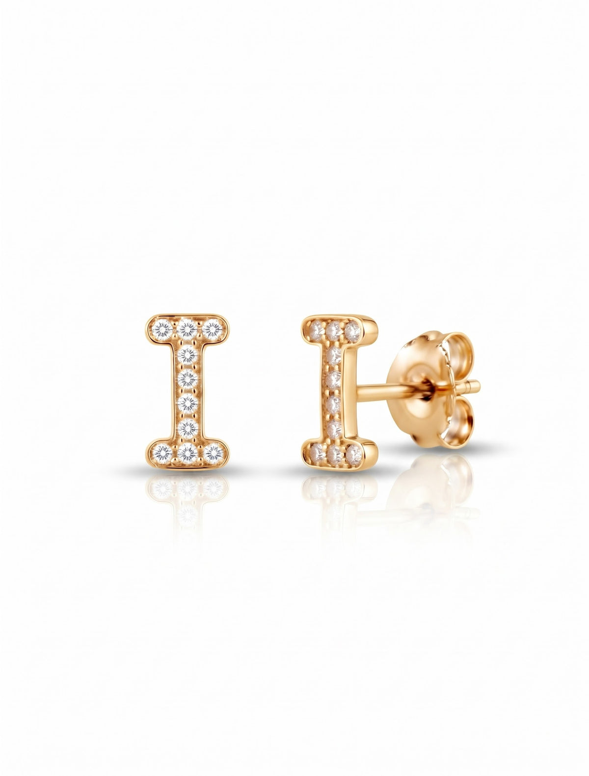 Initial Letters Earrings Dilvdò Gold White