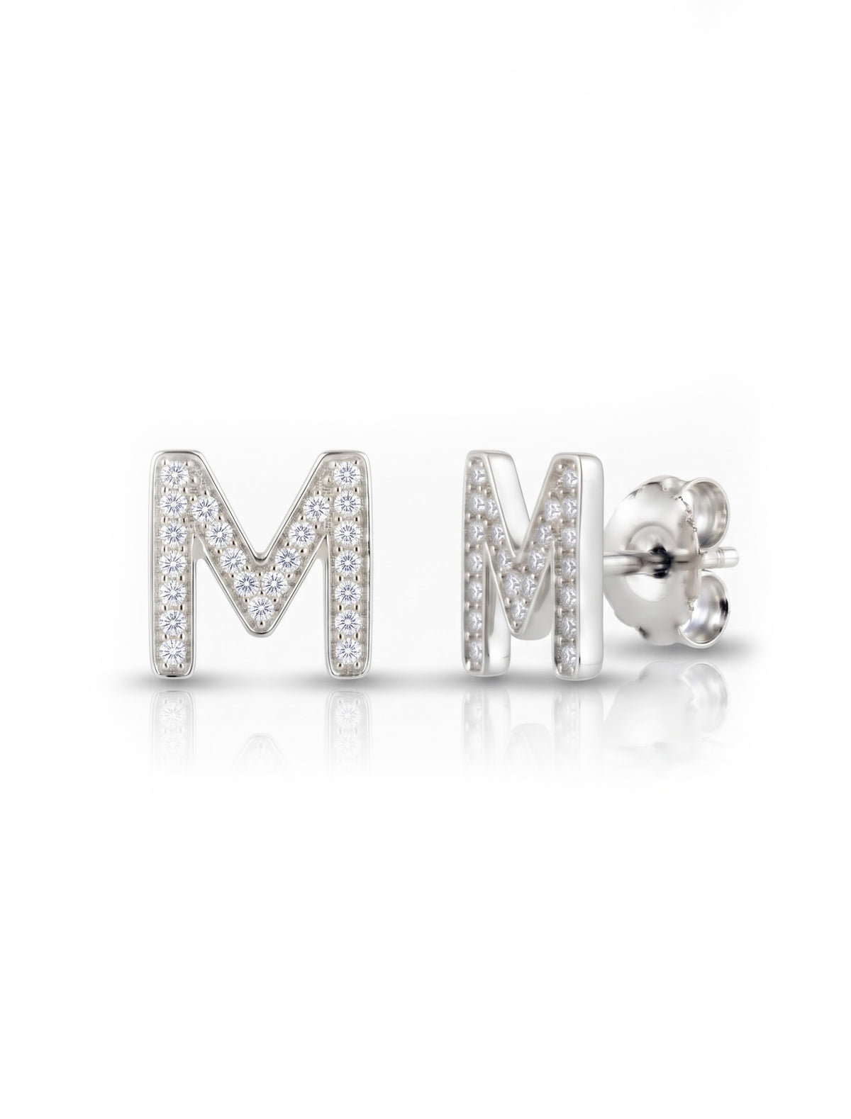 Initial Letters Earrings Dilvdò Silver White