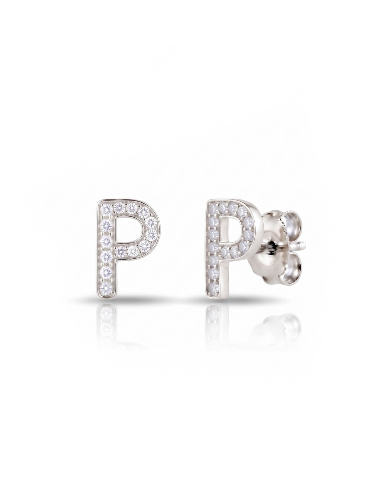 Initial Letters Earrings Dilvdò Silver White