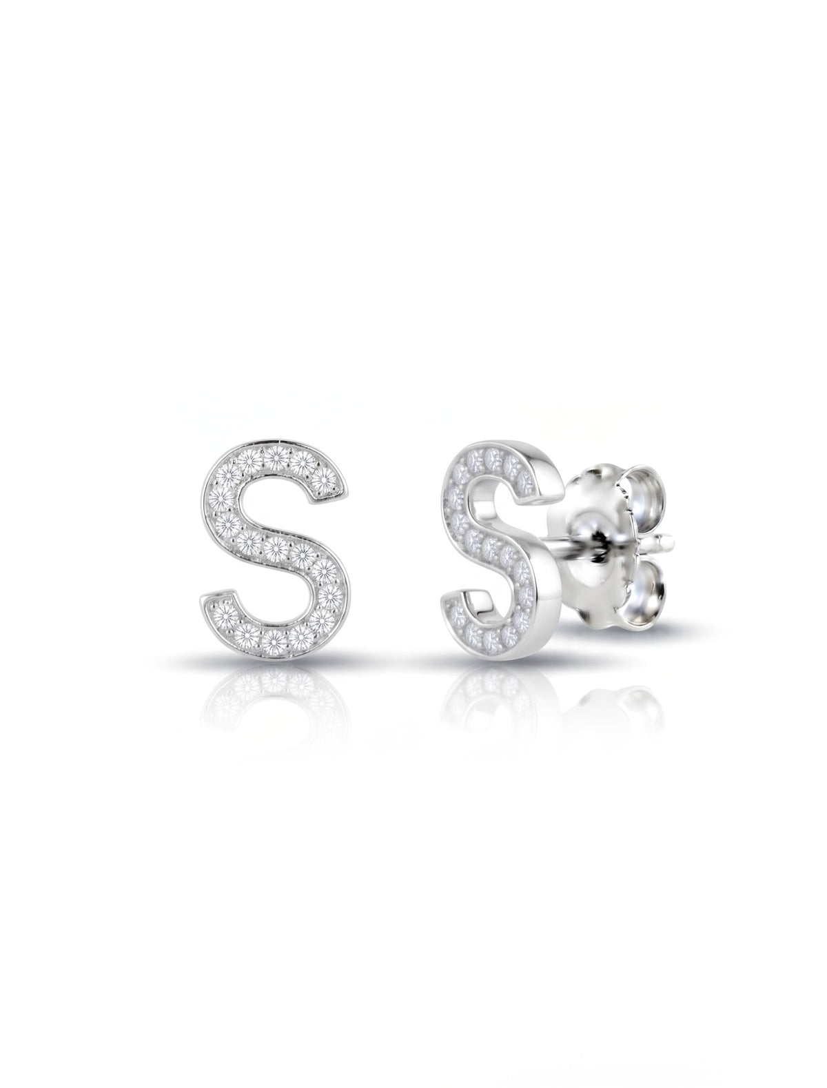 Initial Letters Earrings Dilvdò Gold White
