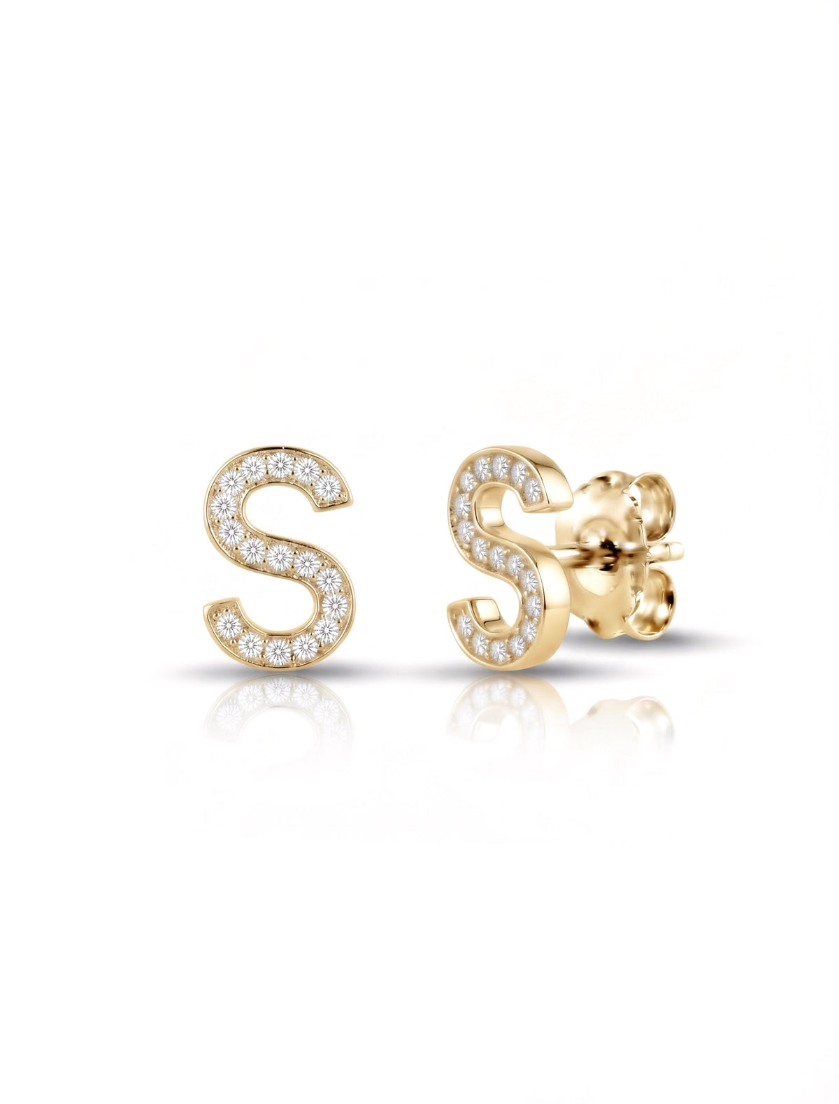 Initial Letters Earrings Dilvdò Gold White