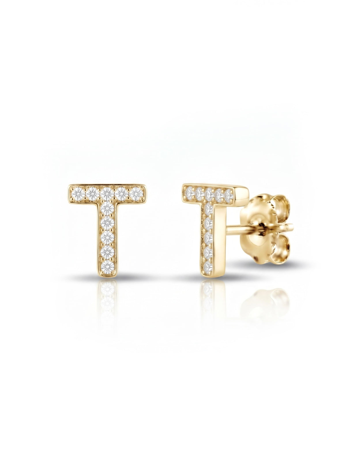Initial Letters Earrings Dilvdò Silver White