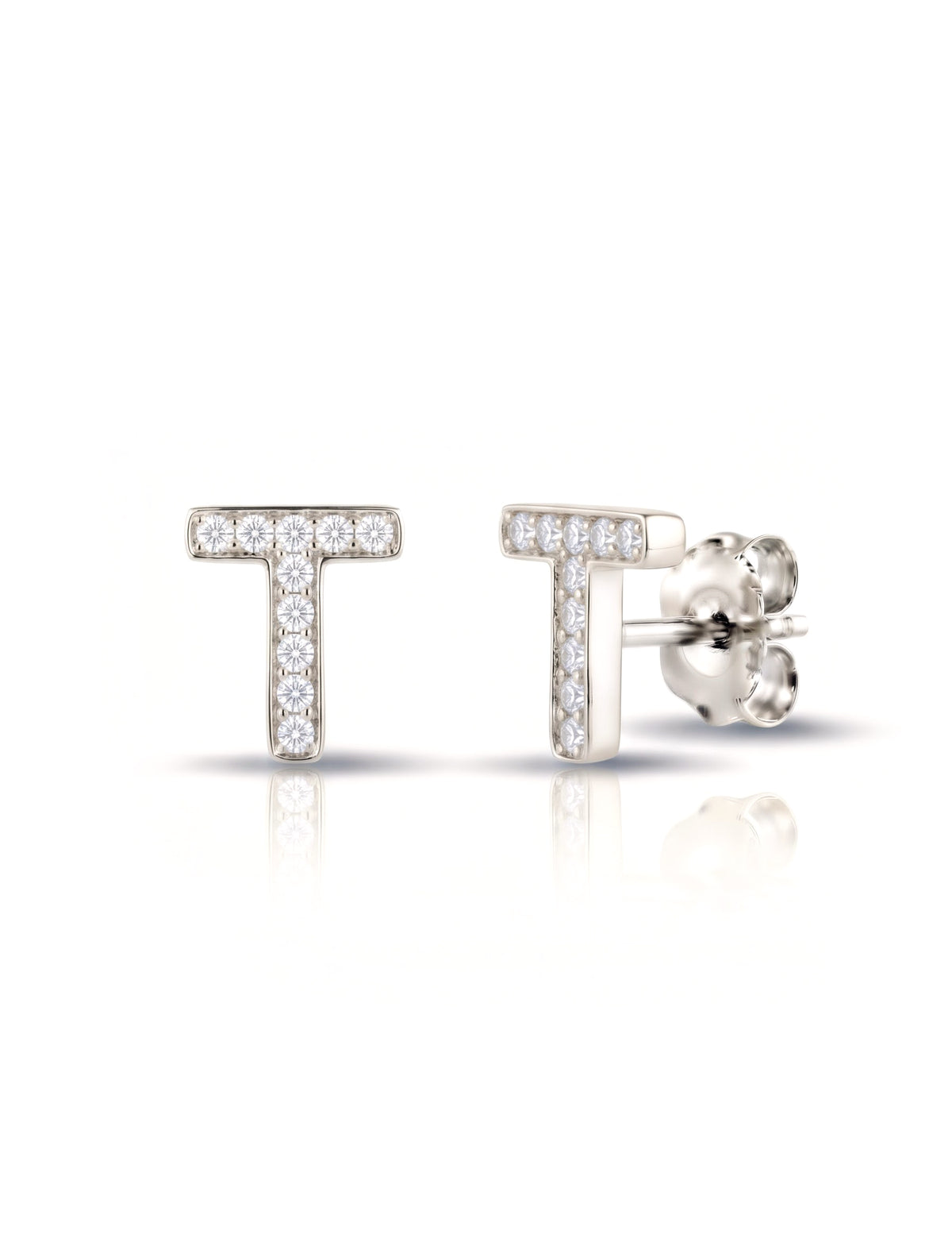 Initial Letters Earrings Dilvdò Silver White