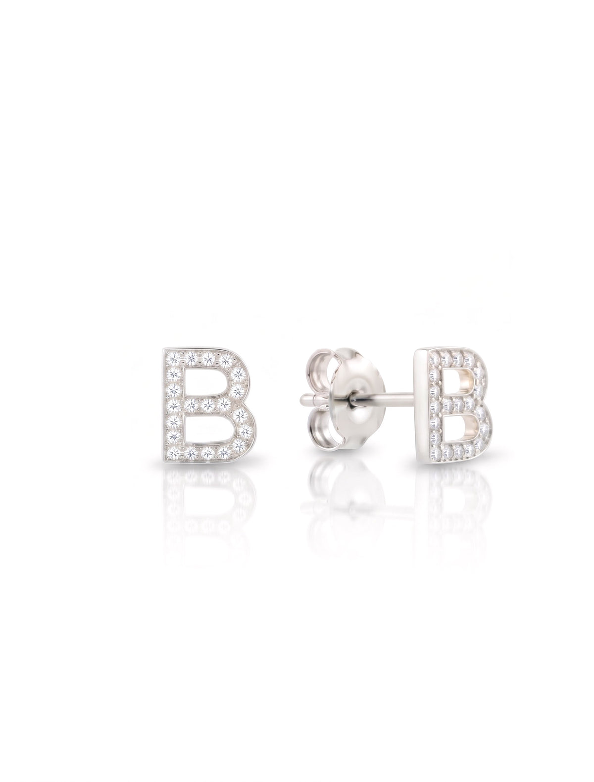 Initial Letters Earrings Dilvdò Silver White