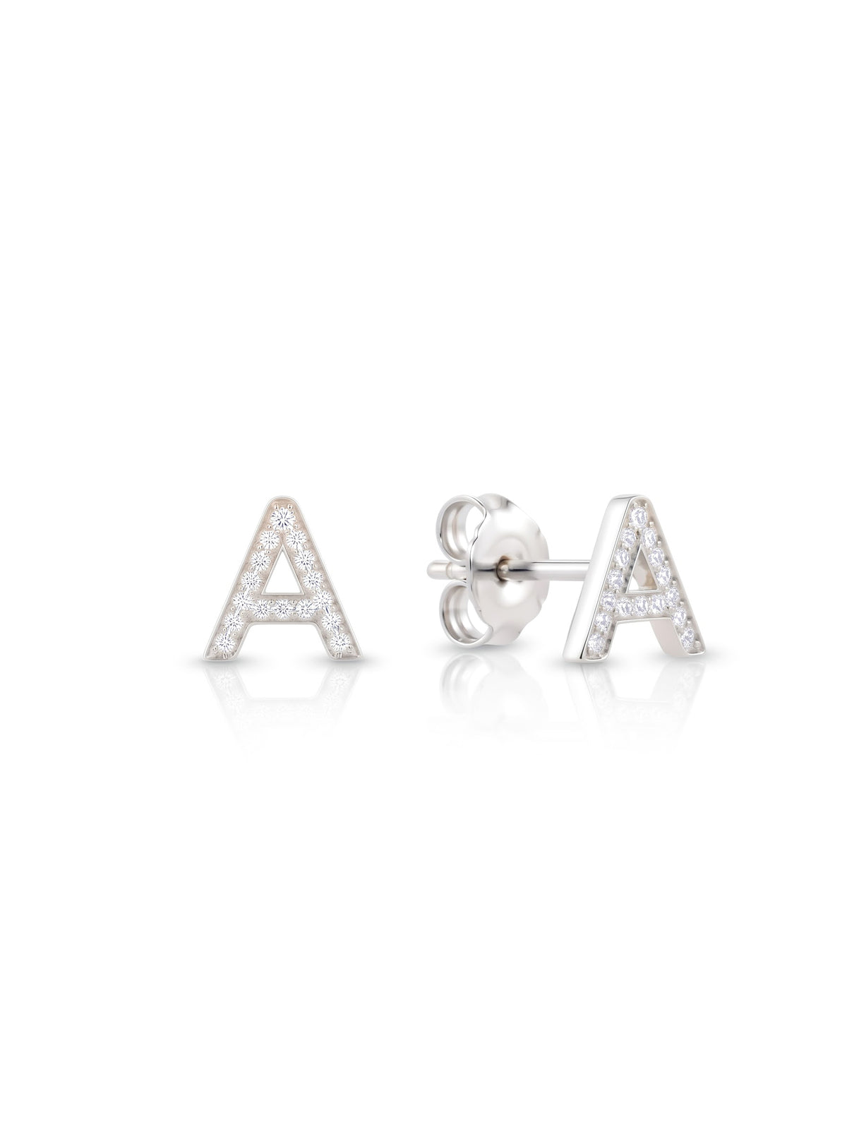 Initial Letters Earrings Dilvdò Silver White