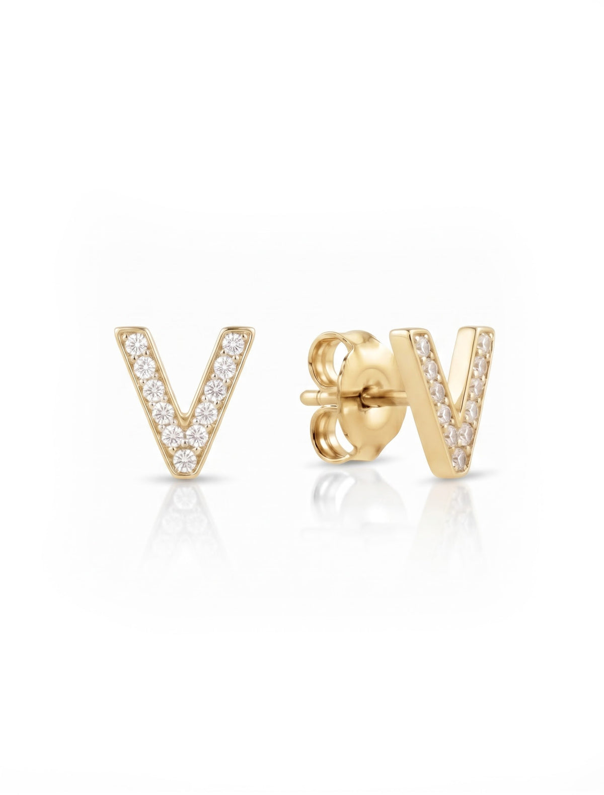 Initial Letters Earrings Dilvdò Silver White