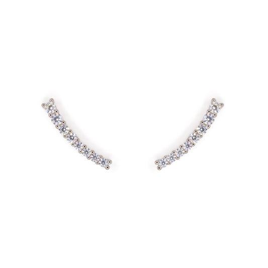 Light Curve Earrings Dilvdò Silver White