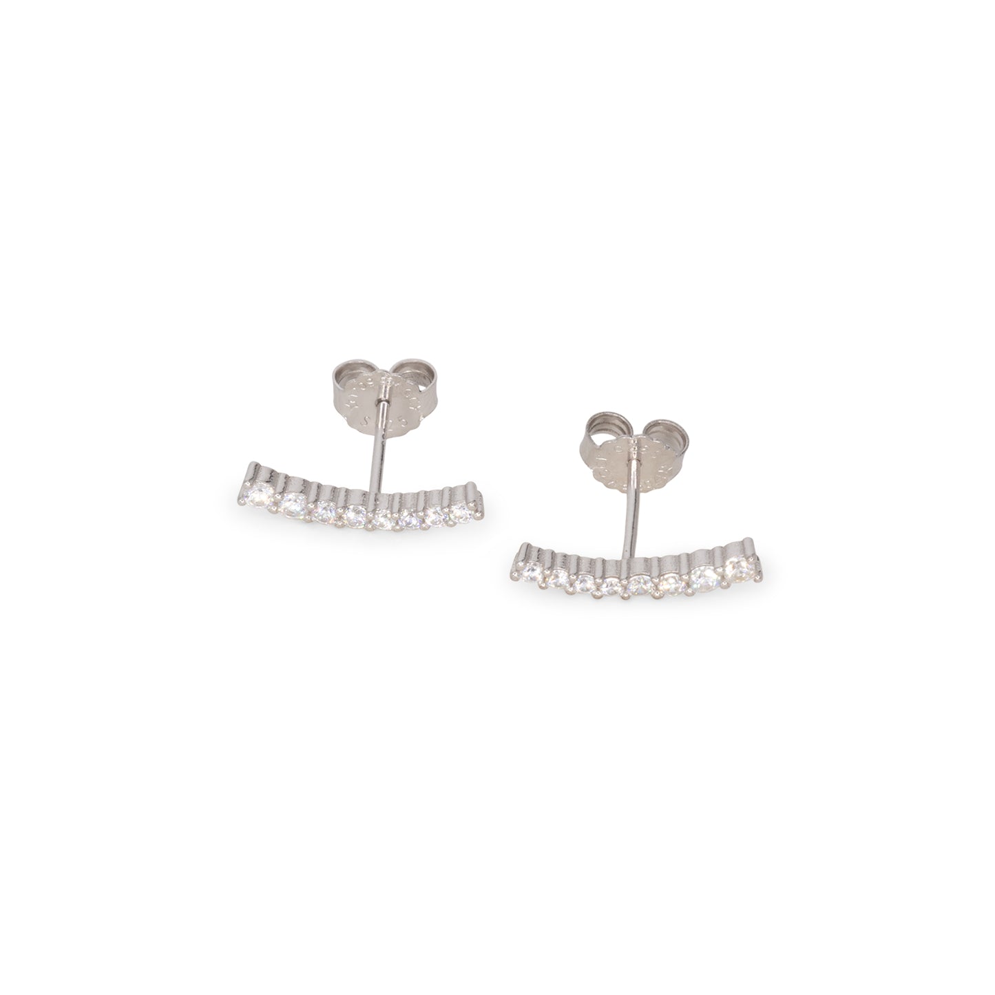 Light Curve Earrings Dilvdò Silver White