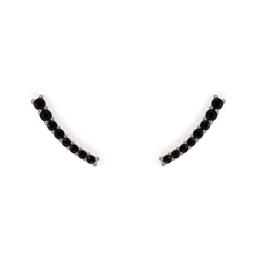 Light Curve Earrings Dilvdò Silver Black