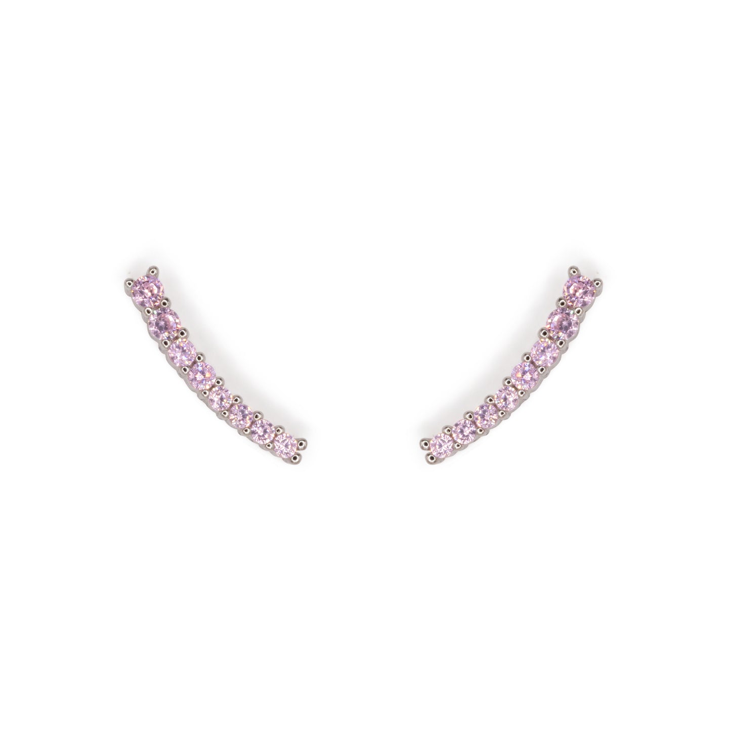 Light Curve Earrings Dilvdò Silver Pink