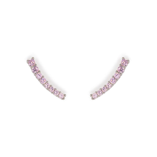 Light Curve Earrings Dilvdò Silver Pink