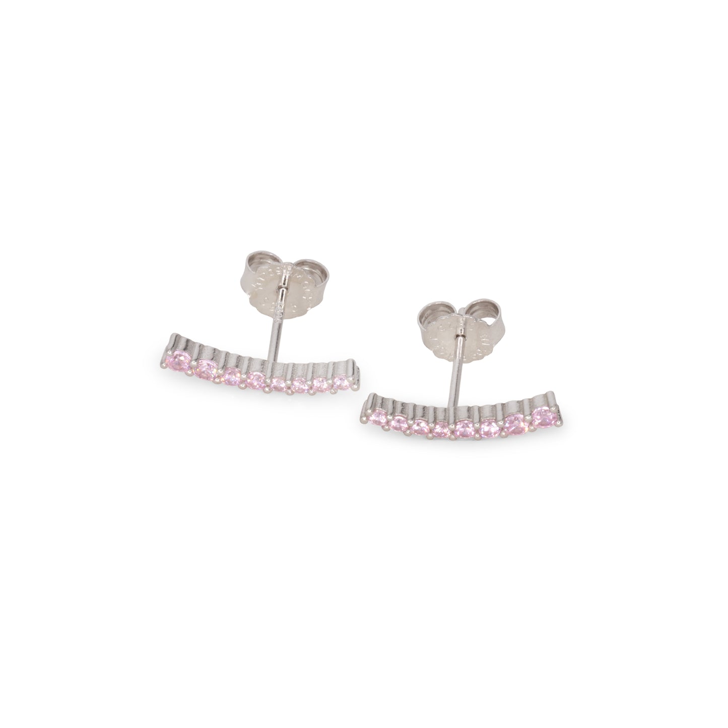 Light Curve Earrings Dilvdò Silver Pink