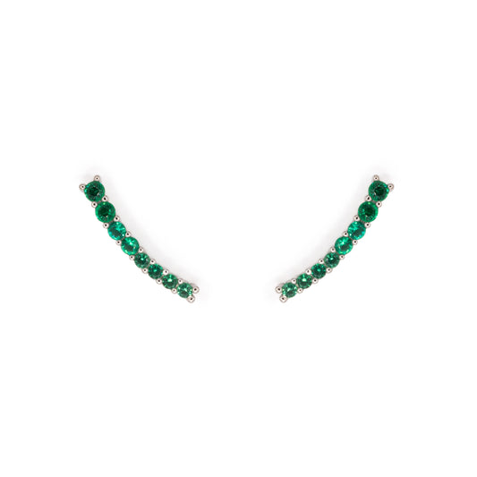 Light Curve Earrings Dilvdò Silver Green