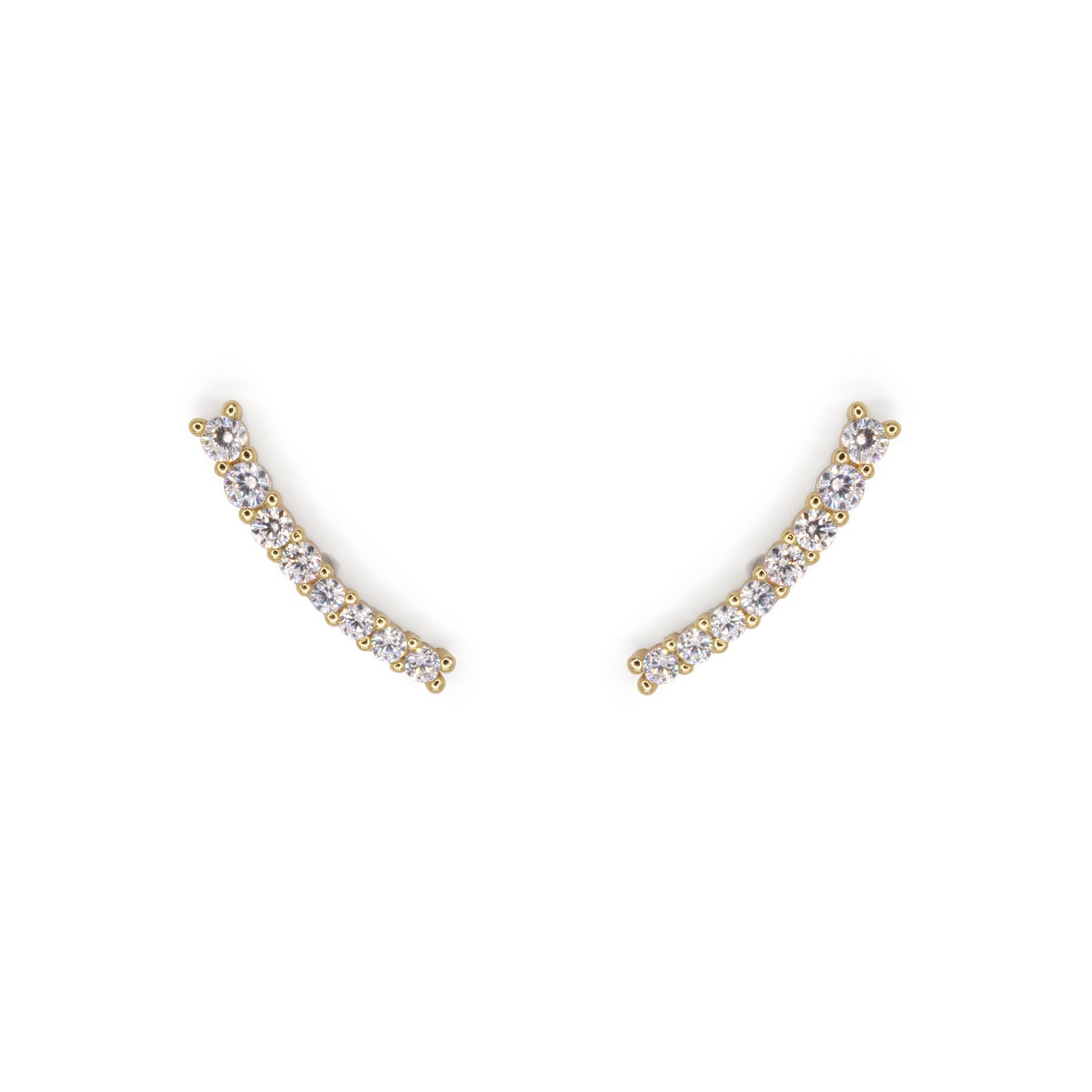 Light Curve Earrings Dilvdò Gold White