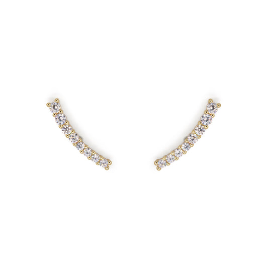 Light Curve Earrings Dilvdò Gold White